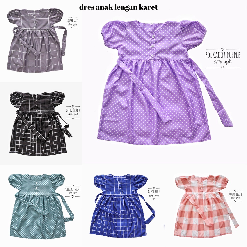 IZANY Dress Lengan karet Anak Perempuan 3 / 5 / 7