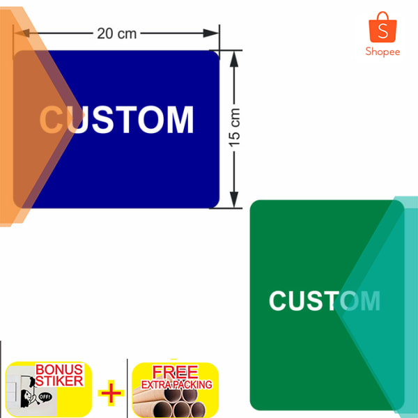

CUSTOM SIGN Plang Papan Plat Akrilik Custom 15 x 20 cm Elegan