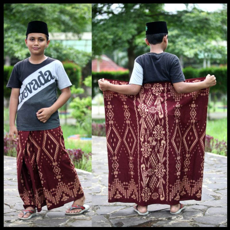 Sarung Batik Anak Sd Fashion Muslim Motif Wayang Gunungan Semar Arjuna Palekat Palaikat Wadimor Terb