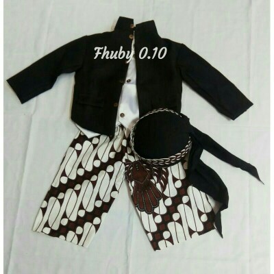 Beskap Sikepan Anak / Beskap Hewes Anak / Beskap+celana Batik Putih+blangkon Samurai / Beskap Balita