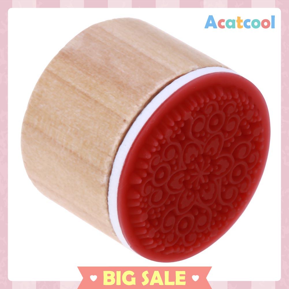 Stempel Bulat Motif Bunga Vintage Bahan Kayu Untuk DIY Scrapbook / Album Foto