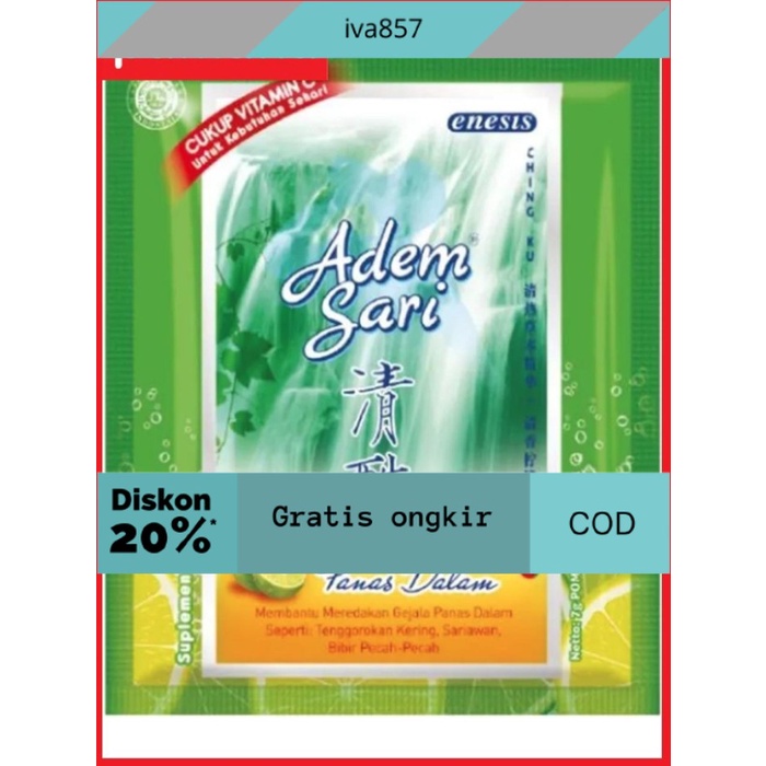 

PROMO Adem Sari Minuman Panas Dalam Minuman Penyejuk [1 Hanger / 24 Sachet] GRATIS ONGKIR