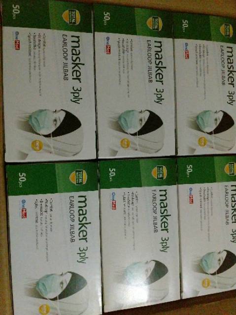 Masker jilbab/hijab isi 50pcs