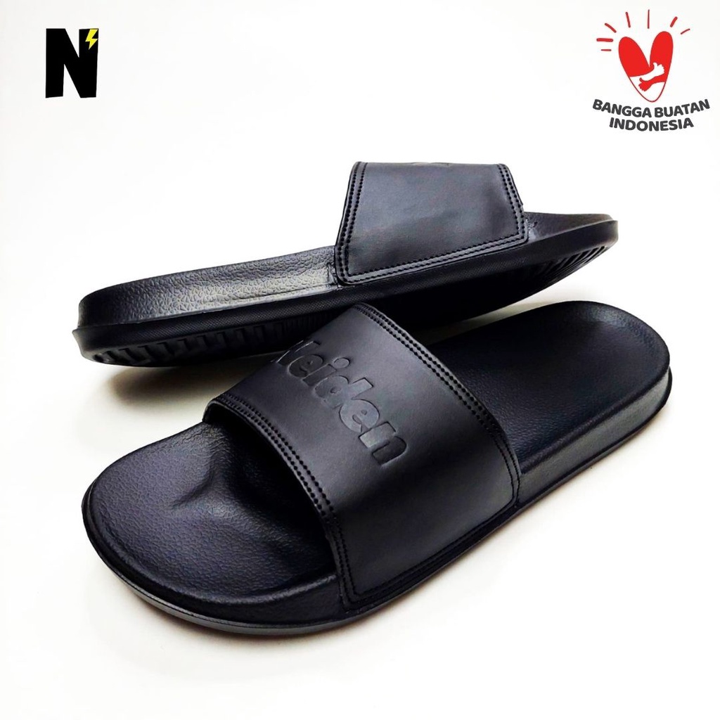 Sandal Slop Hitam Pria Wanita Slip On Flip Flop Basic Karet Distro Casual Anti Slip Quality Original by Neiden - (BISA COD)-2