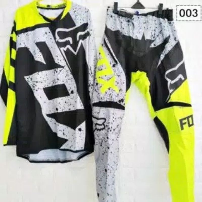 Baju Trail Stelan Motorcross Fluo Grey Black