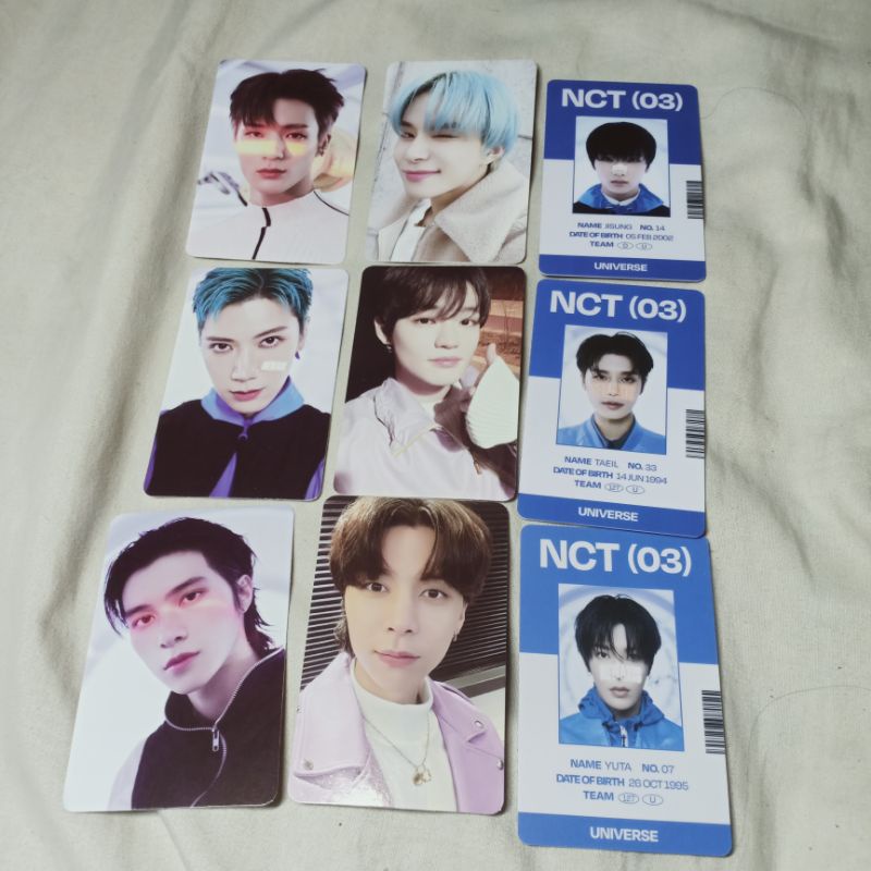 [ READY INA ] PC MD ID CARD NCT UNIVERSE JUNGWOO JENO CHENLE YUTA TAEIL HENDERY TEN JISUNG SELCA CON