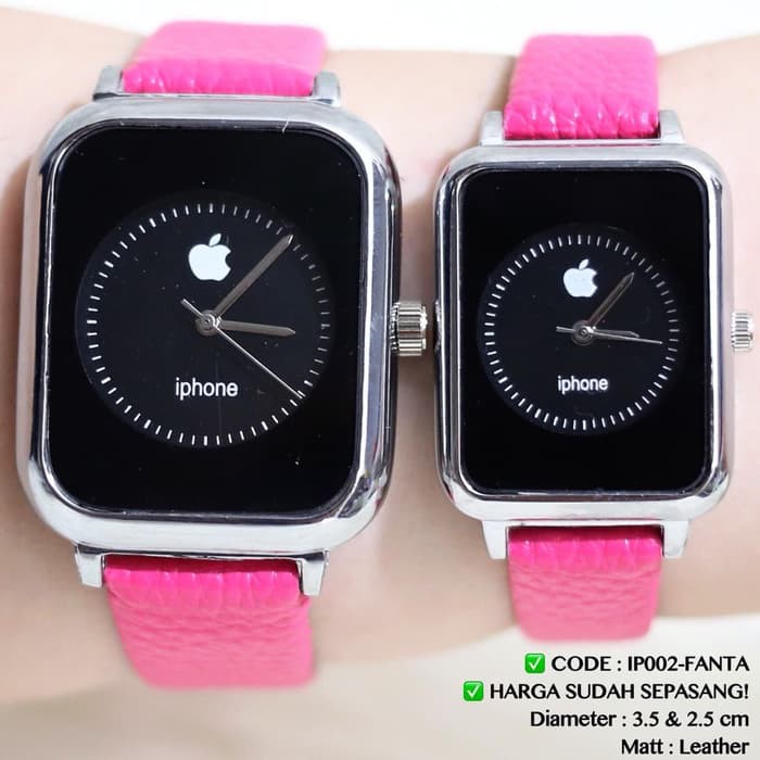 "HARGA SUDAH SEPASANG JAM TANGAN COUPLE APPLE IPHONE WATCHES KULIT ALBA"