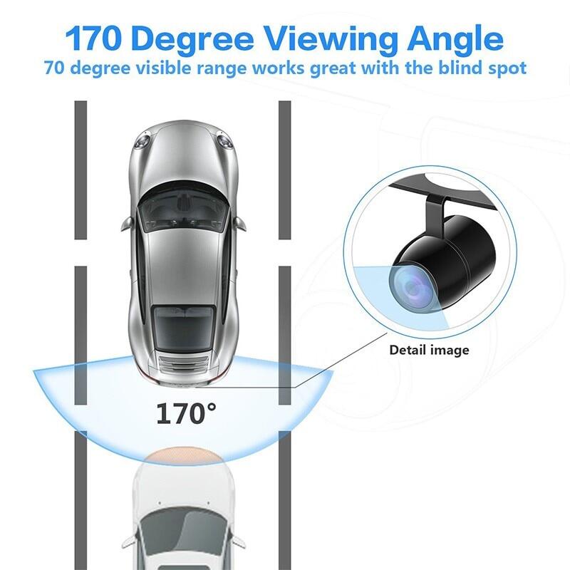 12V Kamera Spion Mobil Universal Penglihatan Malam 170 Derajat Hd Penglihatan Malam Kamera Cadangan Tampilan Belakang Mobil