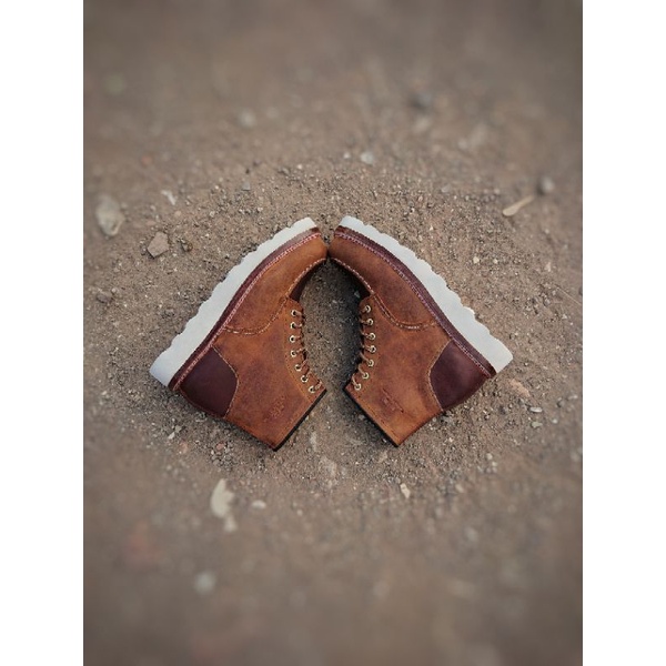 Moc Toe Custom Cardone - Sepatu Moc Toe Kulit Sapi Asli