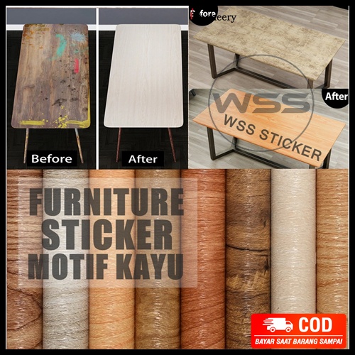 Stiker Wallpaper Furnitur Dinding Meja Lemari Dapur Kayu Marmer / Wallpaper / Wallpaper Dinding / St