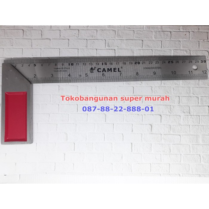 

[BISA COD] Siku Tukang Tebal 12 Inch / Penggaris Siku 30 Cm Anti Karat BERKUALITAS