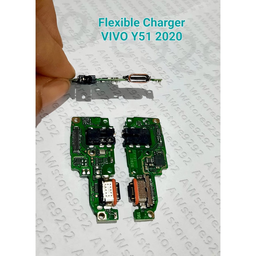 Flexible Fleksibel Konektor Charger Vivo Y51 2020 Papan PCB Con Cas