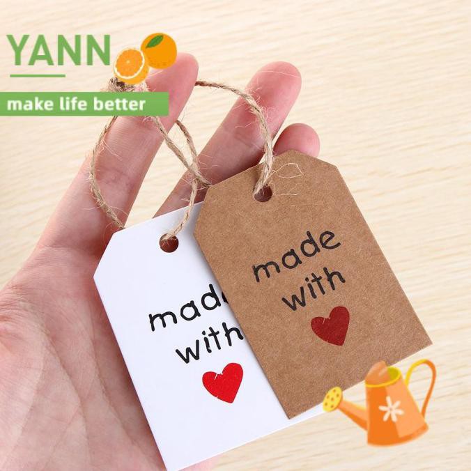 

Yann 50Pcs Made With Love Garment Kraft Paper Wrapping Supplies Gift Patio789