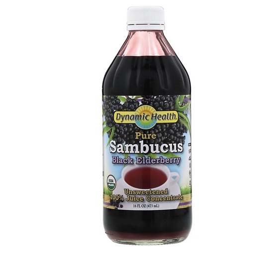 Dynamic Health Laboratories Pure Sambucus Black Elderberry, 100% Juice Concentrate, Unsweetened, 16 fl oz (473 ml)