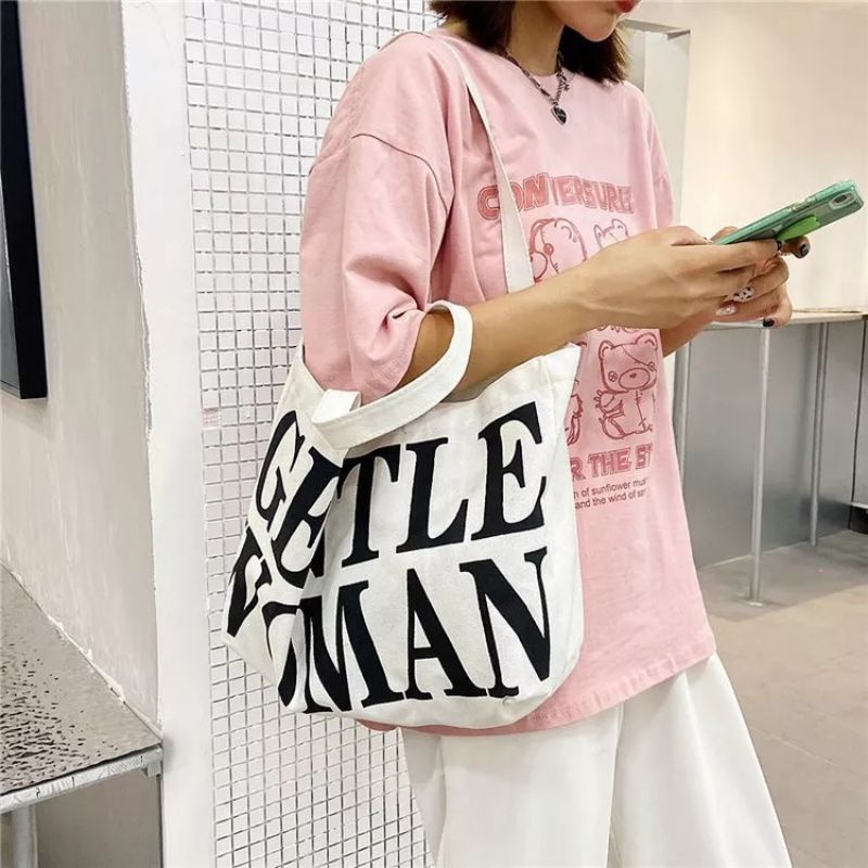 TOTEBAG WANITA BAHAN KANVAS GENTLE WOMAN