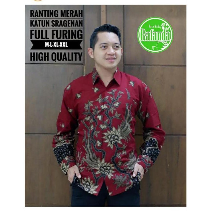 RANTING MERAH kemeja batik pria lengan panjang terbaru ORIGINAL BY RAFANDA