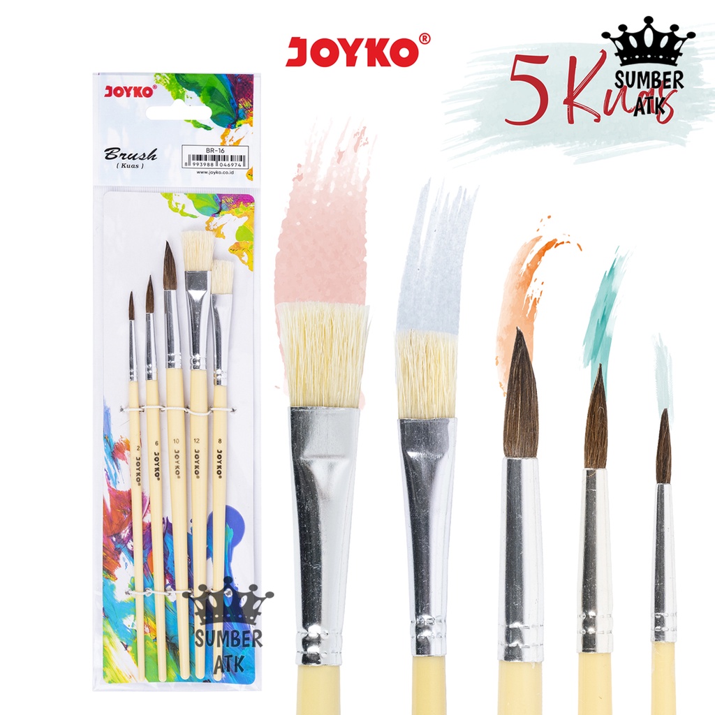 

Brush Kuas Cat Air Lukis Acrylic Joyko BR-16 Brush 1 Set