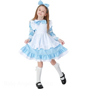 Alice in wonderland cosplay anak balita haloween kostum girl costum