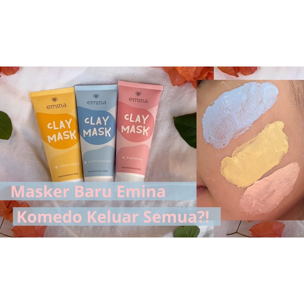 `ღ´ PHINKL `ღ´ ╰☆☆ 𝔢мιℕά ☆☆╮ emina clay mask masker wajah lembut warna bisa untuk kulit sensitif jerawat