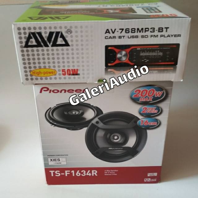 PAKETAN AUDIO SPEAKER PIONEER COAXIAL 6INCH DAN TAPE AVA BLUETOOTH