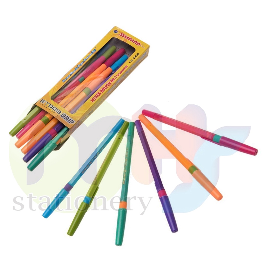 STANDARD Bolpoin Pulpen Ballpoint Semi Gel Pen Pena C88 C-88 0.5mm 1 Box 12 Pcs