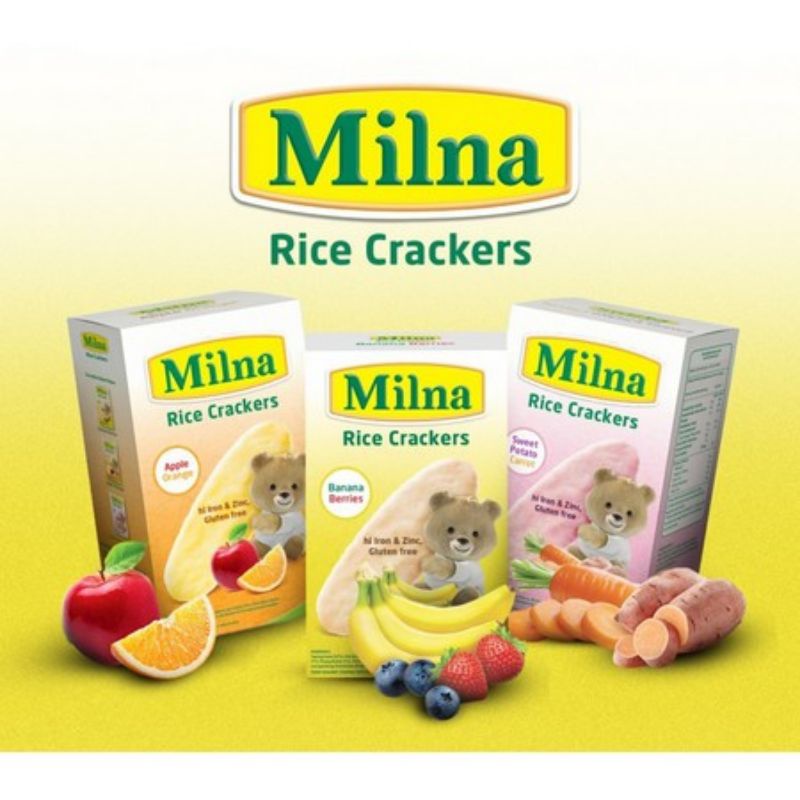 Milna rice cracker 20 gram (isi 5 sachet ) 6+