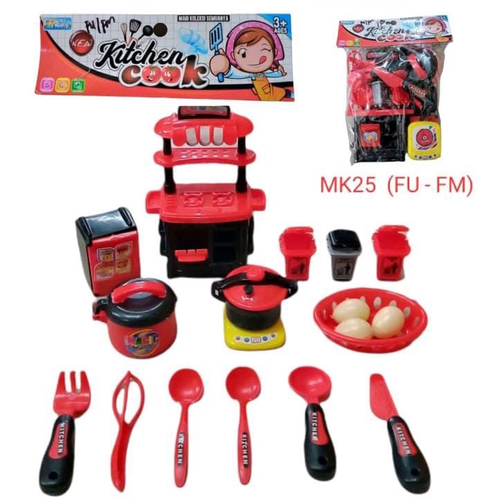 MK 25 - Mainan Alat Masak Merah Hitam Elegan MK25