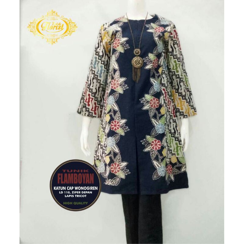 tunik batik flamboyan by batik florist