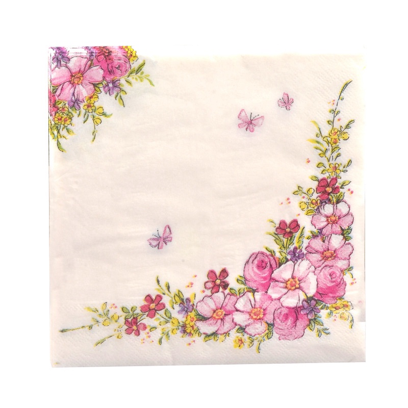 Flower Paper Napkins Print Tissue Napkins Decoration Serviettes 20pcs/pack