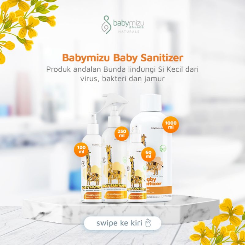 BABYMIZU Baby Sanitizer - Hypoallergenic Baby Sanitizer, Sanitizing Water 100% Natural, Food Grade, Multi Purpose Cleanser