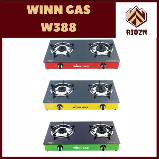 Kompor Gas Kaca 2 Tungku Winn Gas W-388 / Win Gas W388 / W 388