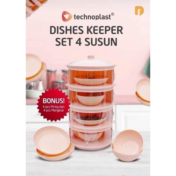 Technoplast Dishes Keeper Set 4 Susun (Tudung Saji)