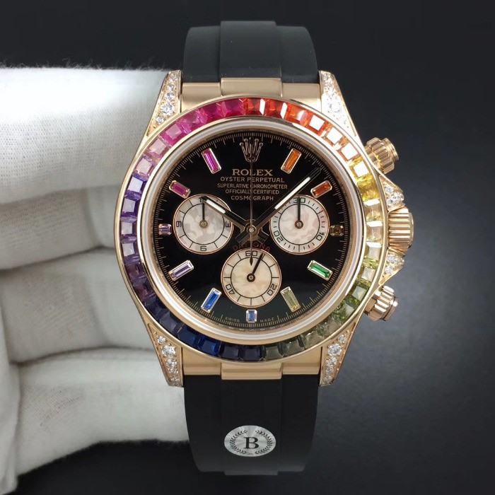 Rolex Daytona 116595RBOW RG Rainbow Crystal BLF 1:1 SWISS CLONE