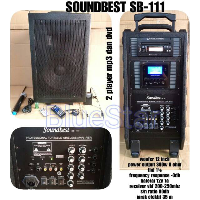 Speaker Portable Soundbest SB 111 - 12 inch With DVD - USB - FM Radio