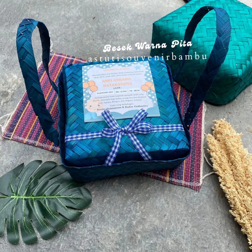 BESEK JINJING PITA WARNA LUCU / besek makan besek hampers besek bambu besek jogja organizer