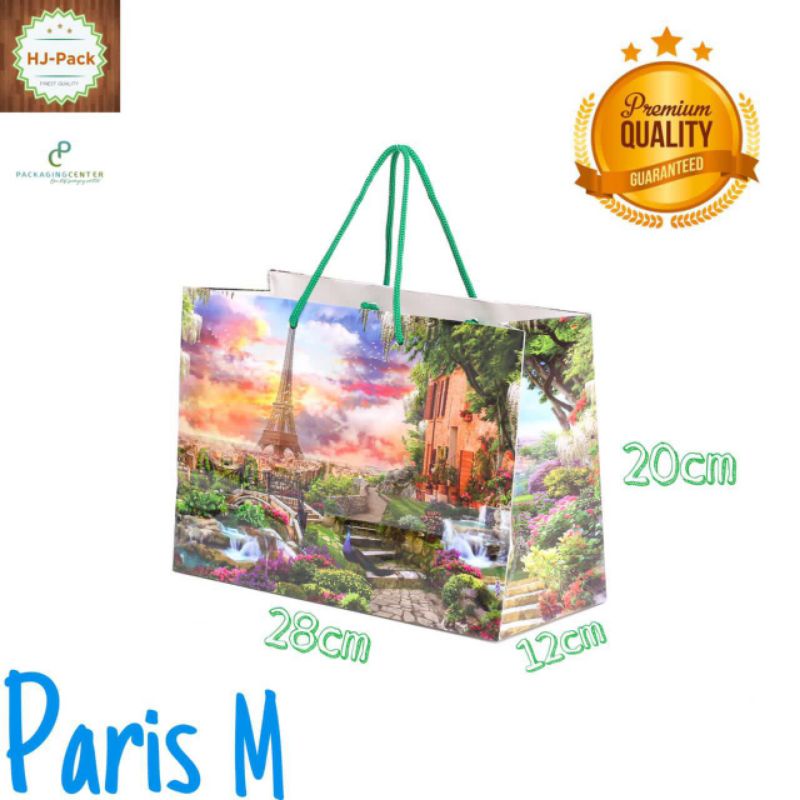 

(MEWAH)Shoppingbag PARIS M tas kertas eiffel/hadiah/giftbag/unik/glossy