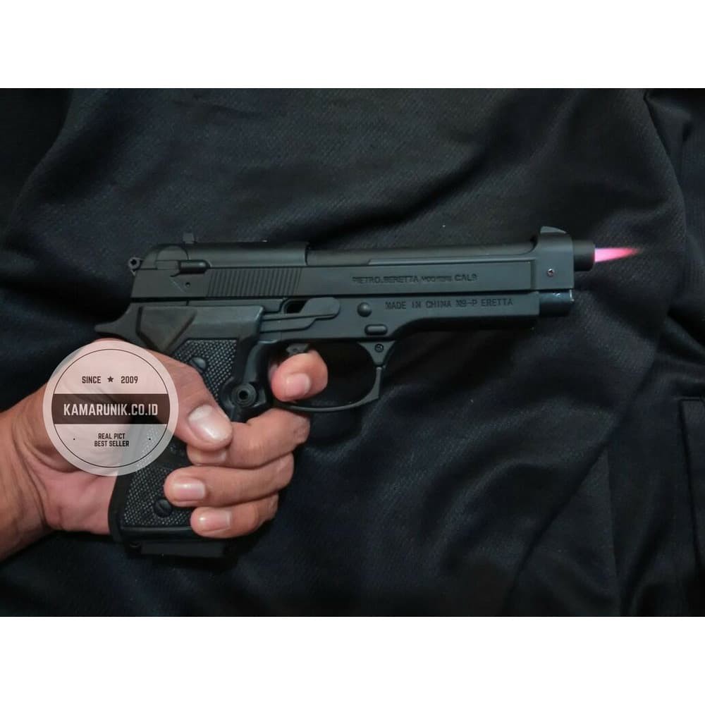 Terbaru KOREK API PISTOL BERETTA BT 2932-1 BLACK HITAM MANCIS LIGHTER