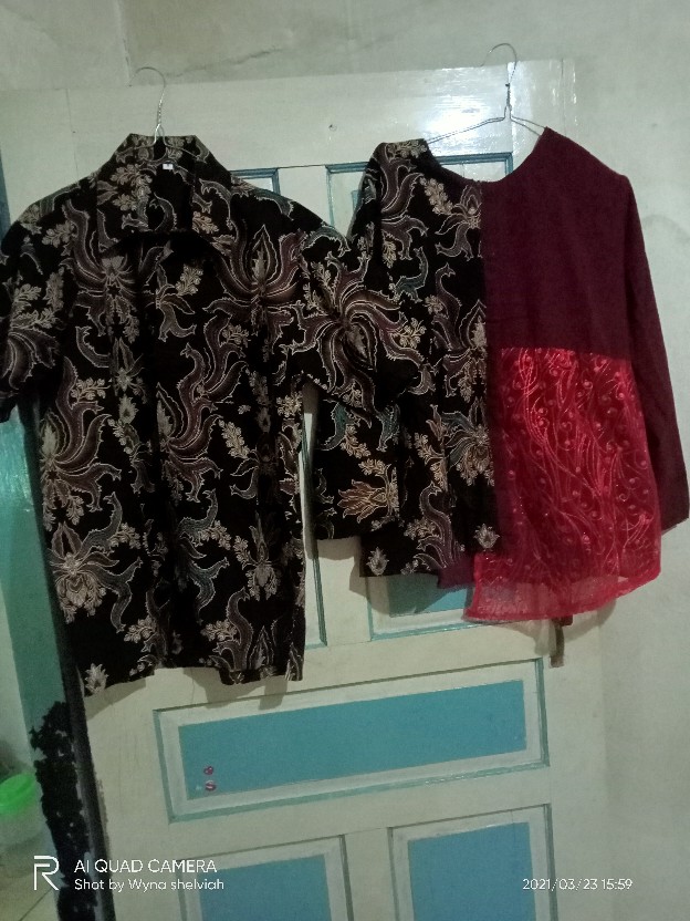 Sarimbit Batik/couple Batik Motif Baru Kombinasi Brokat Terhits Baju Kondangan Terbaru Dan Terlaris