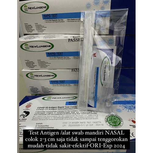 Alat Test Swab Antigen / New Lungene Biru Swab Antigen Deteksi Omicron Eceran 1 Pcs