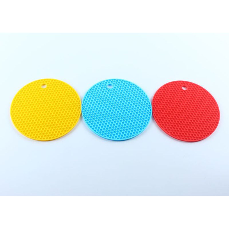 Medium thick 14cm round silicone pad / alas panci silicone tahan panas