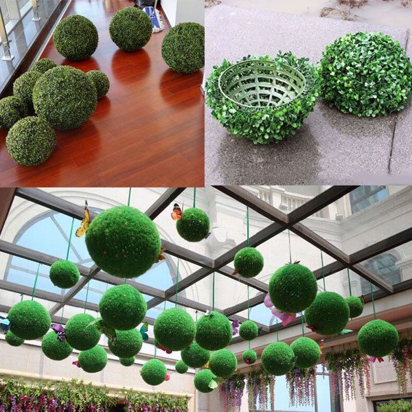bola rumput sintetis plastik  rumput imitasi dekorasi rumah  bunga artifisial grass ball artificial