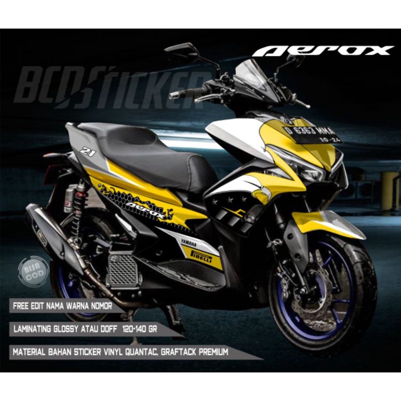 stiker Decal Aerox Old Sticker Striping Full Body variasi sticker striping motor aksesoris motor cus