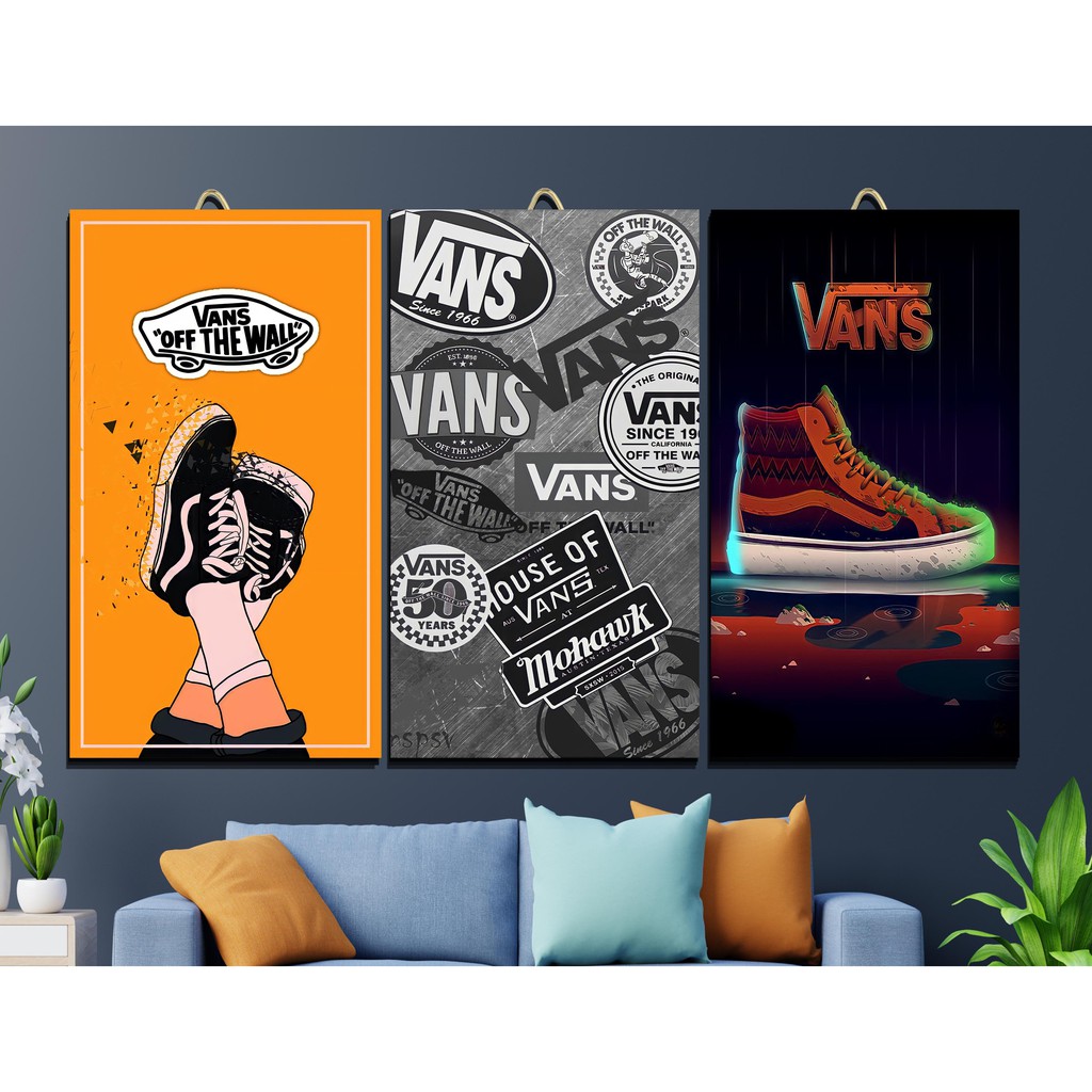 WALLDECOR HIASAN DINDING SEPATU VANS LOGO KARAKTER PAJANGAN KAMAR HIASAN RUMAH