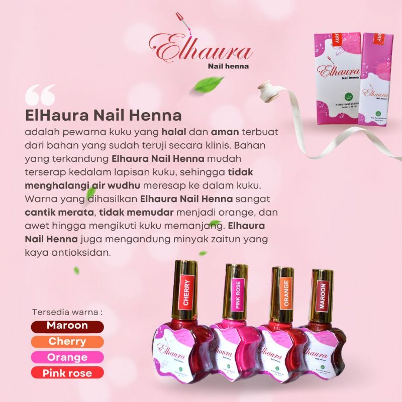 Kutek Halal Wudhu Cat Elhaura Kuku Muslim Kuteks Henna Hena Halal Muslimah untuk Sholat Naura Nail Hena