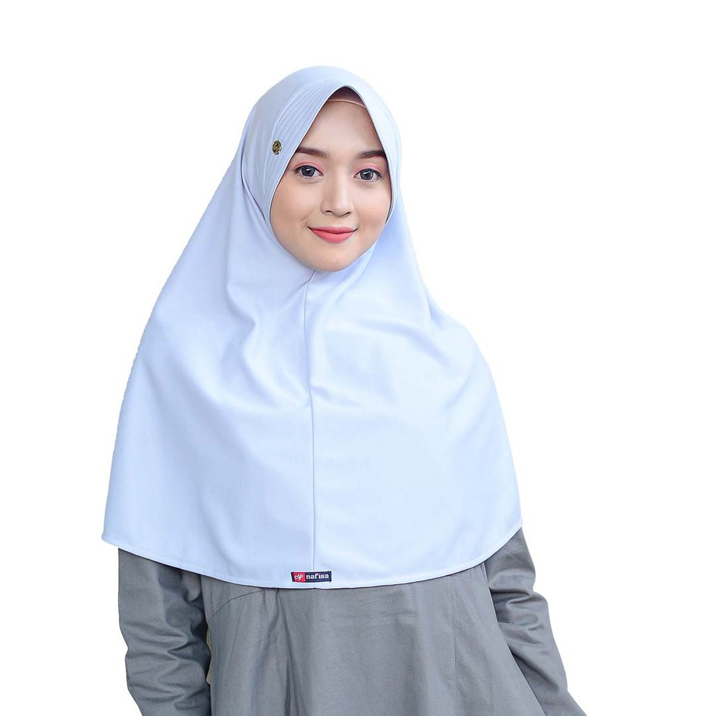 Jilbab Tali AT HOME JUMBO | Hijab Instan Kaos Non PAD Kerudung Instan Tali Tanpa Bergo-Abu Muda
