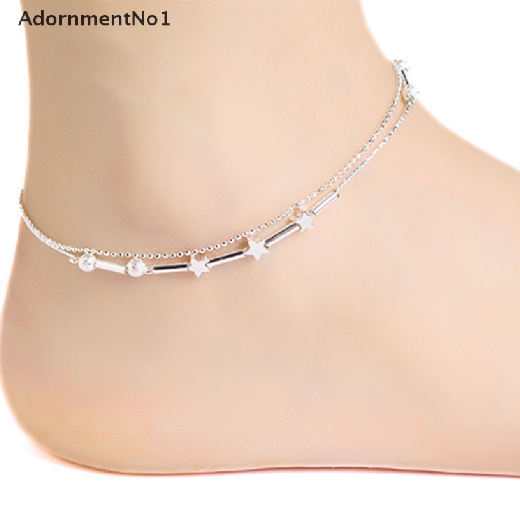 (AdornmentNo1) Gelang Kaki Rantai Lapis Silver 925 Untuk Wanita