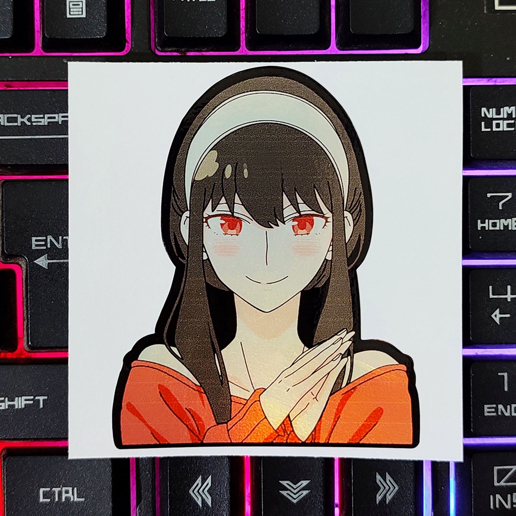 STICKER STIKER HOLOGRAM ANIME - SPYXFAMILY YOR  - STIKER ANIME HOLOGRAM