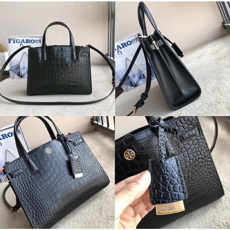 ready stock Tb tas  bag 74603 Tas Wanita Tory Burch New Walker Embossed Tote Bag  tas wanita import