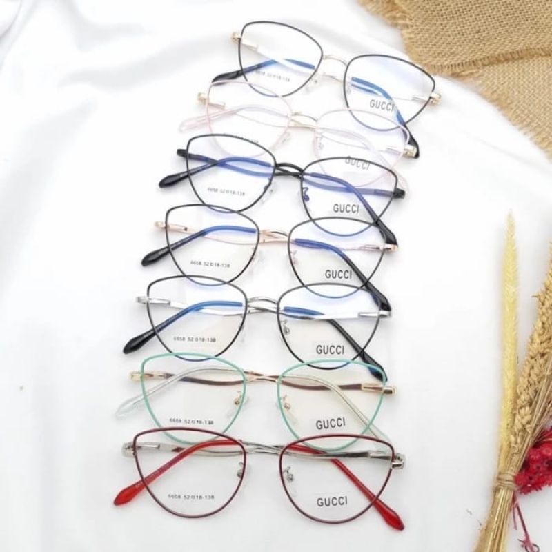 KACAMATA MINUS | LENSA PHOTOCROMIC | LENSA ANTI RADIASI | KACAMATA CAT EYE 6658



