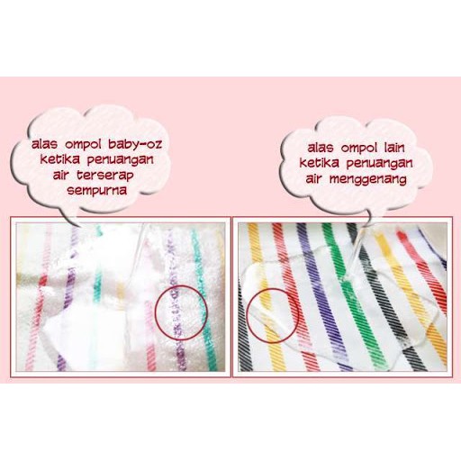 Alas Ompol Salur Baby Oz 6pcs - Baby Oz Perlak Salur Serbaguna Tatakan Ompol Original